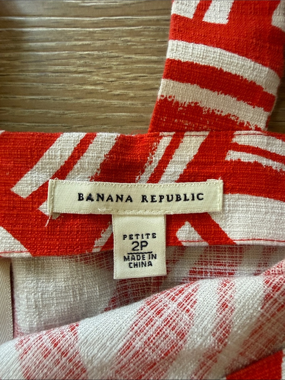 Banana Republic Red and White Printed Cotton Dress - Picture 2 of 7